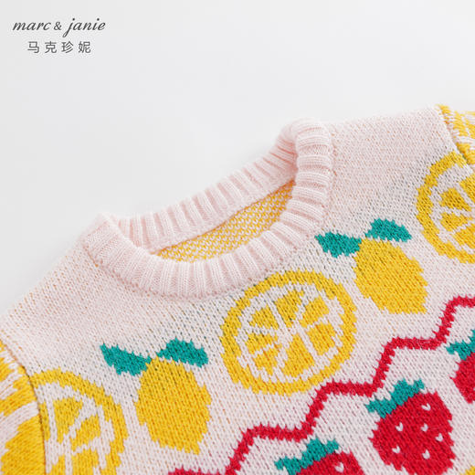 【柔蓝绒】马克珍妮冬装新款 女童趣味水果保暖针织衫毛衣231312 商品图2