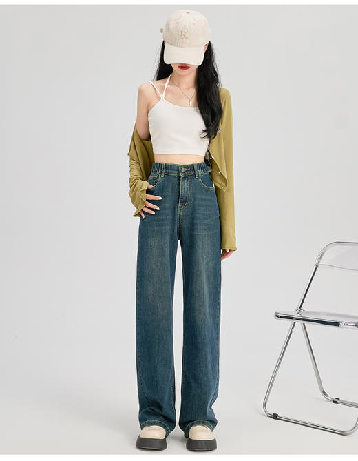 【YW】无忧购秋季遮肉显瘦拉长腿部比例塑形显瘦塑造小蛮腰视觉显瘦牛仔裤JM8808（截单后7天发货) 商品图6