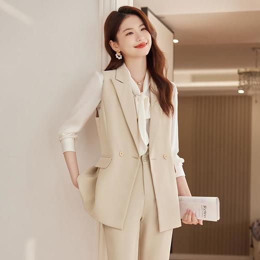 娜璐多 时尚西装马甲女2023新款韩版宽松外穿西服马夹背心套装两件套气质 商品图3