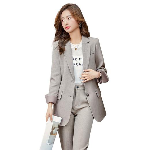 娜璐多 高级感通勤套装女2023秋季新款小个子休闲收腰修身气质西服两件套 商品图4