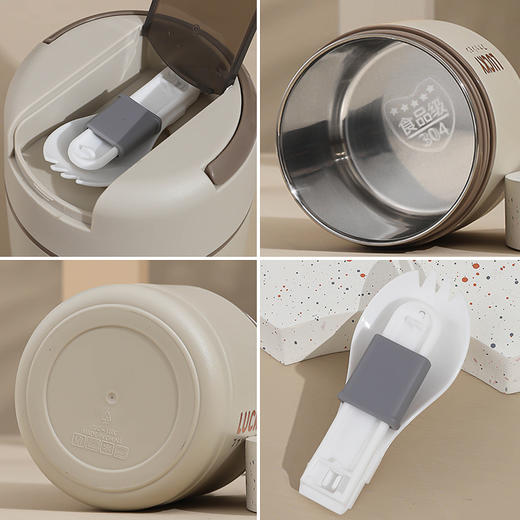 「数款可选！便携保温饭盒」便携早餐杯 可拆卸304不锈钢保温汤杯粥杯密封饭盒餐饮用具 商品图2