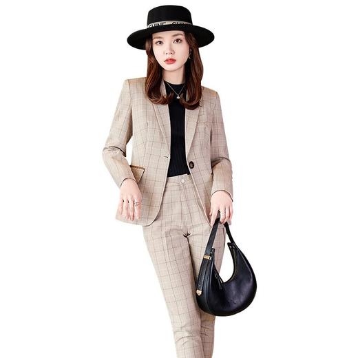 娜璐多 格子西装套装女时尚潮流2023年早秋新款设计感小众休闲西服两件套 商品图4