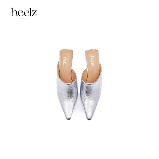 heelz设计师手工鞋履｜ 原创6公分“H” 跟银色裂纹羊皮穆勒鞋 商品图2