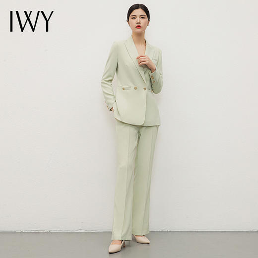 IWY/绿色职业装女士西装两件套装高级感通勤职场正装西服美容院工作服CP13301 商品图1