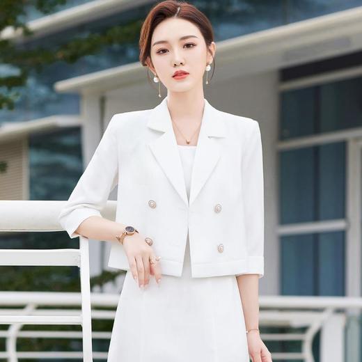 娜璐多 短款小西装内搭连衣裙两件套女早秋2023新款西服外套通勤套装套裙 商品图2