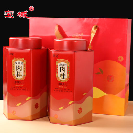 宝城虎啸岩肉桂茶叶2罐装共400克岩茶乌龙茶礼盒装D431 商品图0