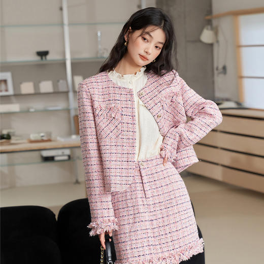 法式小香风外套女短款新款小个子高级感短款外套女V2038249 商品图2