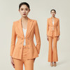 IWY/秋季长袖西装套装女时尚气质高级感阔腿裤职业装橘色休闲西服外套203026CP1 商品缩略图4