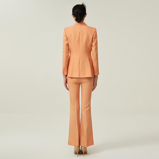IWY/秋季长袖西装套装女时尚气质高级感阔腿裤职业装橘色休闲西服外套203026CP1 商品图3