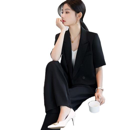 娜璐多 杏色小西装外套女春季2023新款小个子时尚休闲短款设计感西服套装 商品图4