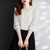娜璐多 蕾丝拼接针织衫女早秋新款2023时尚气质内搭打底上衣女设计感小众 商品缩略图1