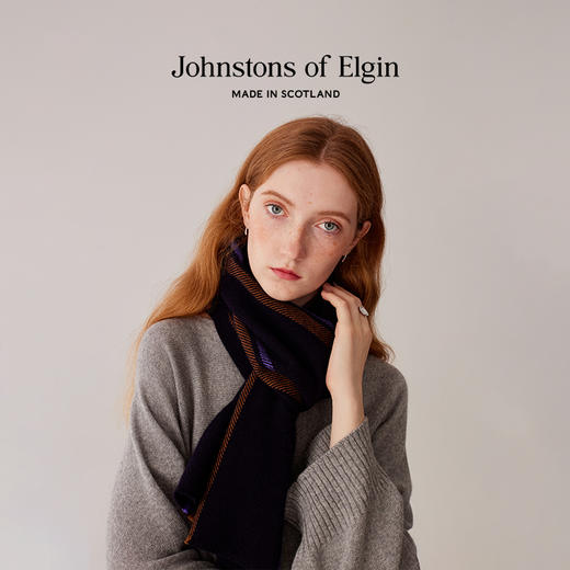 【MR. SLOWBOY联名系列】180x30cm 纯羊绒鱼骨纹围巾 商品图0