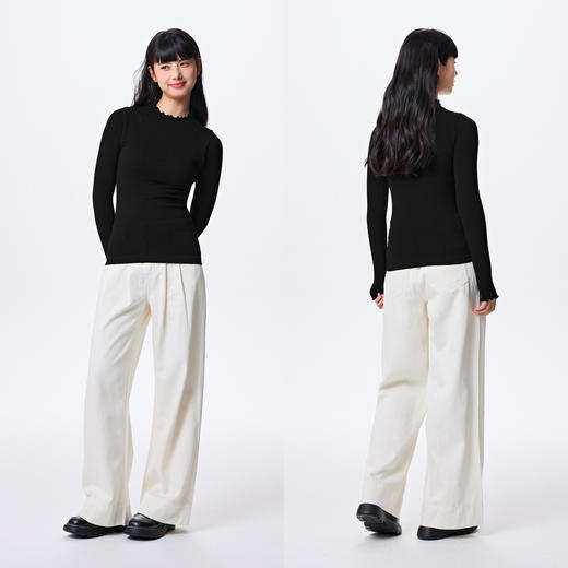 森马内衣女士半高领修身上衣时尚无缝一体弹力舒适打底衣 商品图2