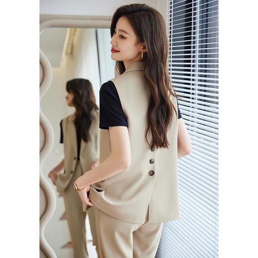 娜璐多 时尚西装马甲女夏季2023新款无袖坎肩背心上衣外穿马甲外套套装女 商品图2
