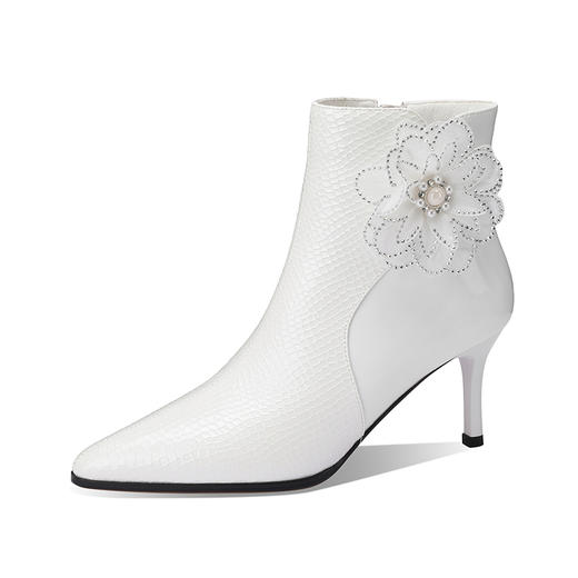 优雅个性，尖头花朵高跟细跟短靴YSML-A781-551 商品图6