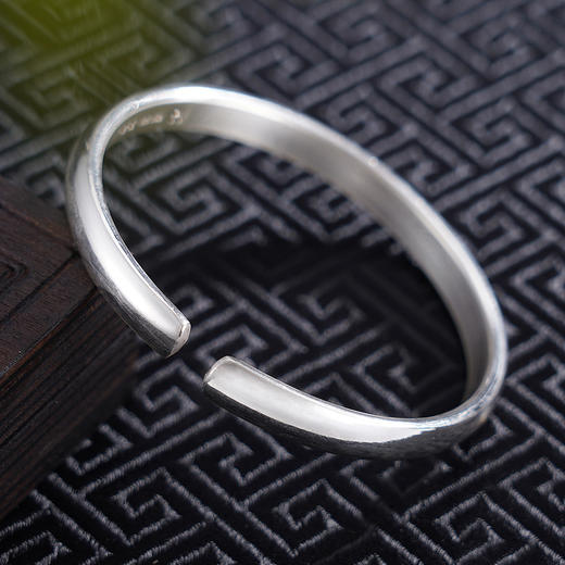 【清素尘】子佩集原创设计纯银999银手工手镯2309 商品图5