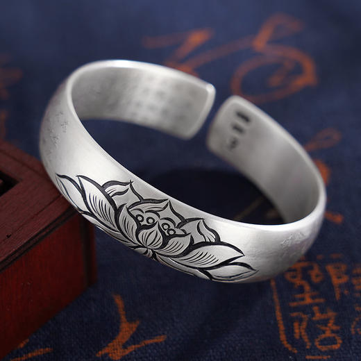 【真言净莲】子佩集原创设计纯银999银手工手镯2309 商品图5