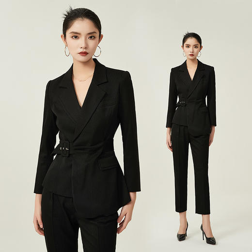 IWY/高级感黑色西装套装女秋季职业西服商务正装气质通勤售楼部工作服204032CP1 商品图4