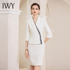 IWY/高级感白色连衣裙假两件西装工作服秋季新款收腰七分袖职业裙Q994 商品缩略图0