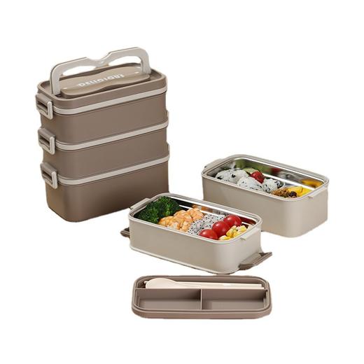 「数款可选！颜值派」多层饭盒塑料餐盒 上班族手提可微波炉加热304学生便当盒餐饮用具 商品图4