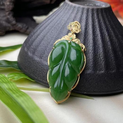 碧玉吊坠-树叶全包款 商品图0