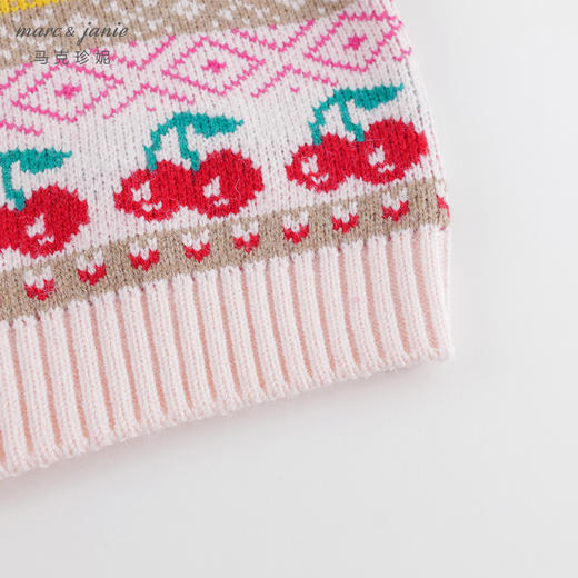 【柔蓝绒】马克珍妮冬装新款 女童趣味水果保暖针织衫毛衣231312 商品图3