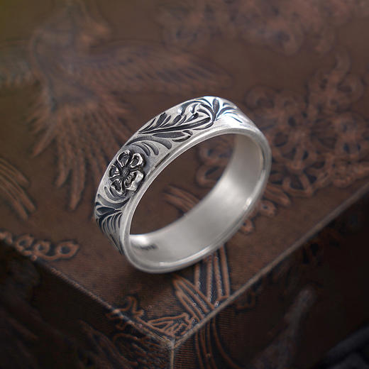 【藤蔓之花】子佩集原创设计纯银999银手工戒指2309 商品图4