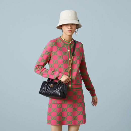 GUCCI 古驰 女士 GG Marmont系列 小号提挎包 黑色 746319 AABZB 1000 商品图3