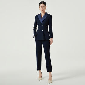 IWY/正装女套装西服藏青职业装2023新款面试通勤小西装外套秋季CP12306