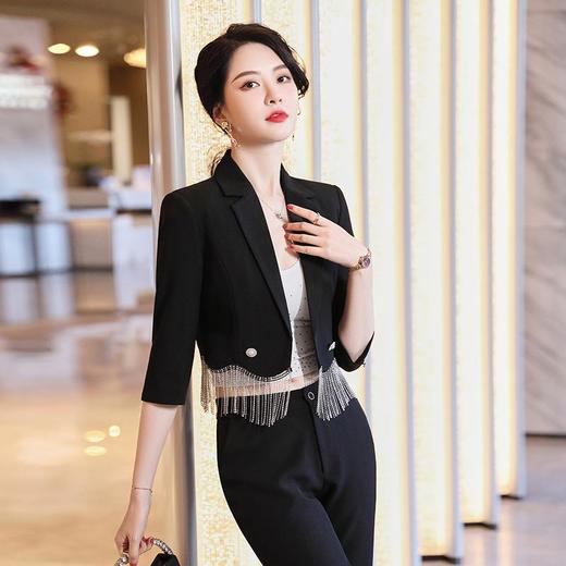 娜璐多 短款流苏小西装套装女2023春夏新款时尚气质女神范高级感炸街上衣 商品图2