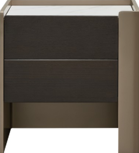 晨熙园主卧哑光烤漆+红橡木床头柜