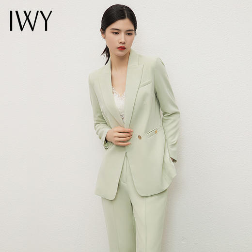 IWY/绿色职业装女士西装两件套装高级感通勤职场正装西服美容院工作服CP13301 商品图2