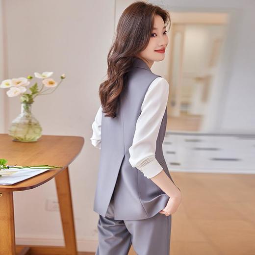 娜璐多 西装马甲女套装秋季2023新款马夹外套背心薄款女士长裤两件套韩版 商品图3