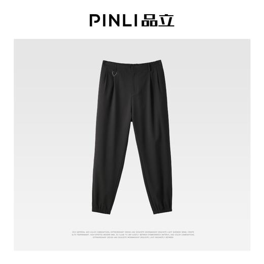 PINLI品立新款百搭纯色直筒休闲束脚长裤男小脚裤子潮牌B213117122 商品图6