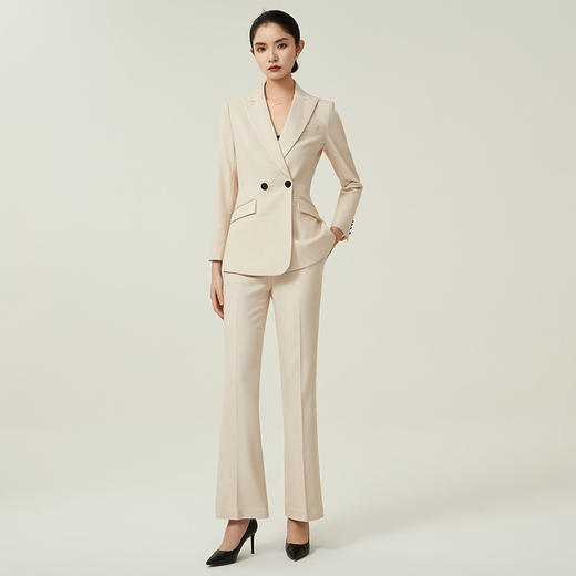 IWY/高级感杏色西装外套女2023秋季新款时尚气质女神范主持人职业套装CP12103 商品图1