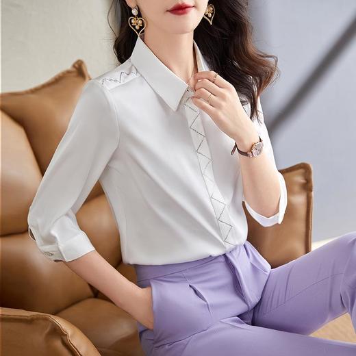 娜璐多 女士雪纺衬衫两件套2023春夏小香风休闲衬衣套装立领绿色薄款上衣 商品图1