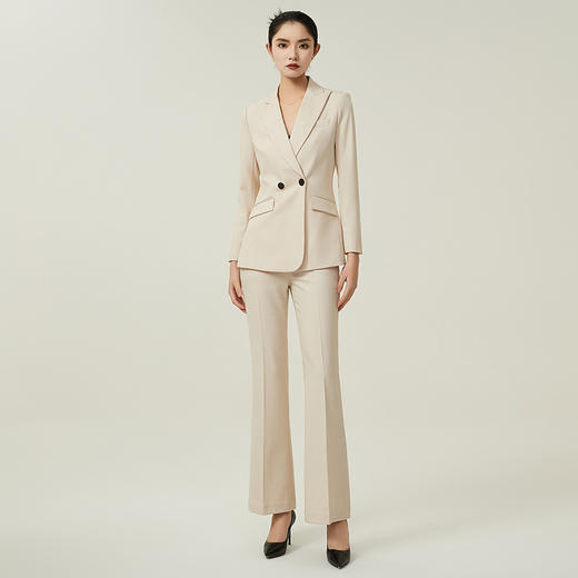 IWY/高级感杏色西装外套女2023秋季新款时尚气质女神范主持人职业套装CP12103 商品图0