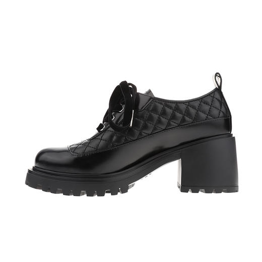 sheme进口牛皮搭配撞色格菱纹车线时尚帅气女士系带乐福鞋可定制 商品图7