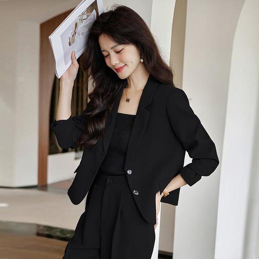 娜璐多 韩版名媛风西装套装女秋季2023新款设计感气质显瘦休闲长裤两件套 商品图2