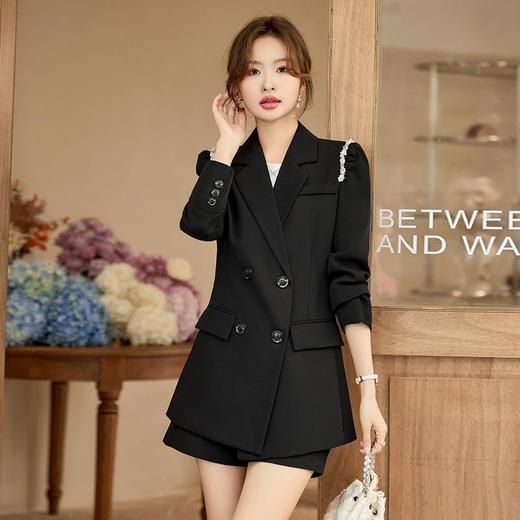 娜璐多 小香风西装外套女2023春季新款设计感小众时尚西服短裤套装两件套 商品图3