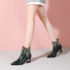 秋冬新款，复古风尖头中跟短靴YSML-D785-350 商品缩略图2