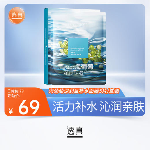 【深补水快修护】海葡萄深润巨补水面膜5片/盒装#透真海葡萄面膜秋冬补水保湿玻尿酸修护女男士专用正品官方旗舰店 商品图0