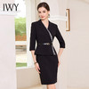 IWY/气质黑色西装连衣裙女初秋款七分袖绑带包臀裙售楼部工作服Q994 商品缩略图2