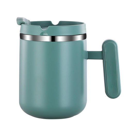 「三款配色！颜值派」304不锈钢水杯 双层隔热带盖咖啡杯成人学生大容量口杯礼品马克杯餐饮用具 商品图4