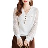 娜璐多 春秋新款设计感小众时尚气质内搭蕾丝拼接长袖针织衫百搭上衣女 商品缩略图4
