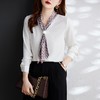 娜璐多 2023秋季新款长袖通勤女式衬衫设计小众时尚气质领巾内搭上衣女 商品缩略图3