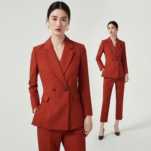 IWY/高端红色西装套装女修身显瘦名媛高端职业装气质女神范主持人正装CP12312 商品图4