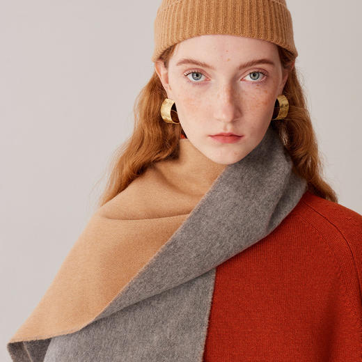 Johnstons of Elgin纯羊绒双面宽幅围巾 纯色 商品图3