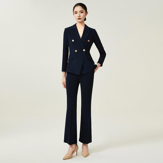 IWY/藏青高级感西装套装女总裁商务正装通勤职业装气质英伦风C11355+P31355 商品图0