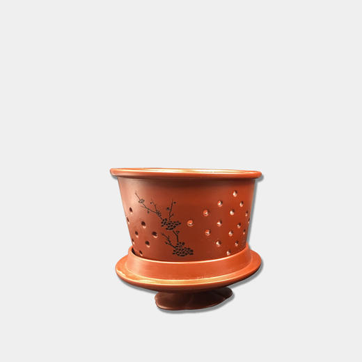 梅鹤杯丨梅鹤朱砂，紫砂漏杯 商品图3